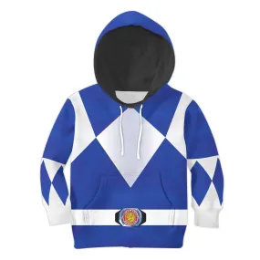 Gearhomie Unisex Kid Tops Blue Power Ranger 3D Apparel