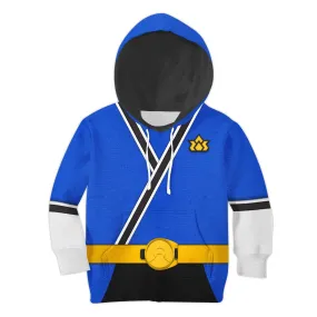 GearHomie Unisex Kid Tops Blue Power Rangers Samurai 3D Apparel