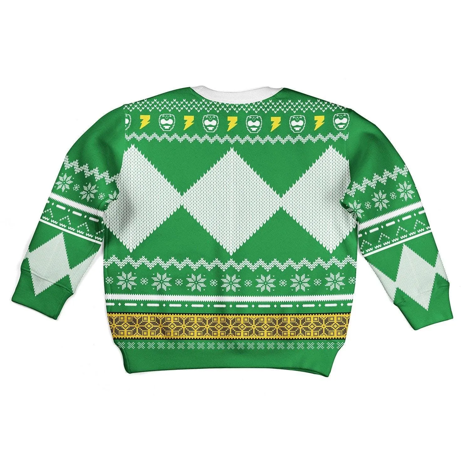 Gearhomie Unisex Kid Tops Pullover Sweatshirt Green Power Ranger 3D Apparel
