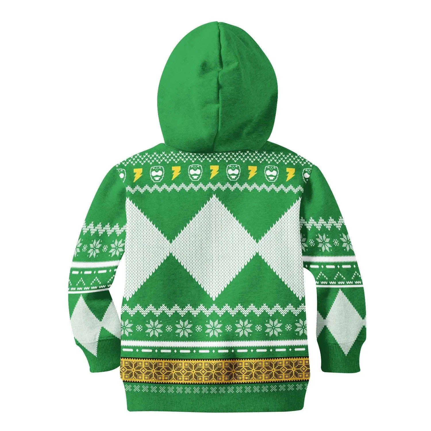 Gearhomie Unisex Kid Tops Pullover Sweatshirt Green Power Ranger 3D Apparel