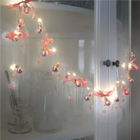 Goobay - (1.2m) 10 LED's Christmas decoration fairy lights baubles / bows lighting (battery operated) - warm white