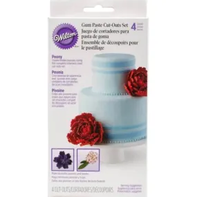 Gum Paste Cutouts 4/Pkg Peony
