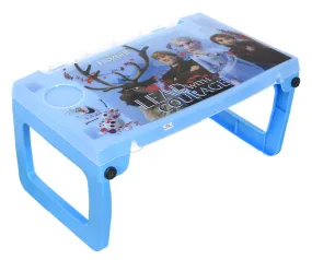 Heart Home Multiuses Disney Frozen Print Plastic Study Desk/Laptop Table with Camparment for Home & Office (Blue) 52HH4106