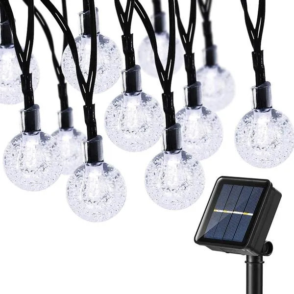 Iconix 60 LED Solar Crystal String Bulbs