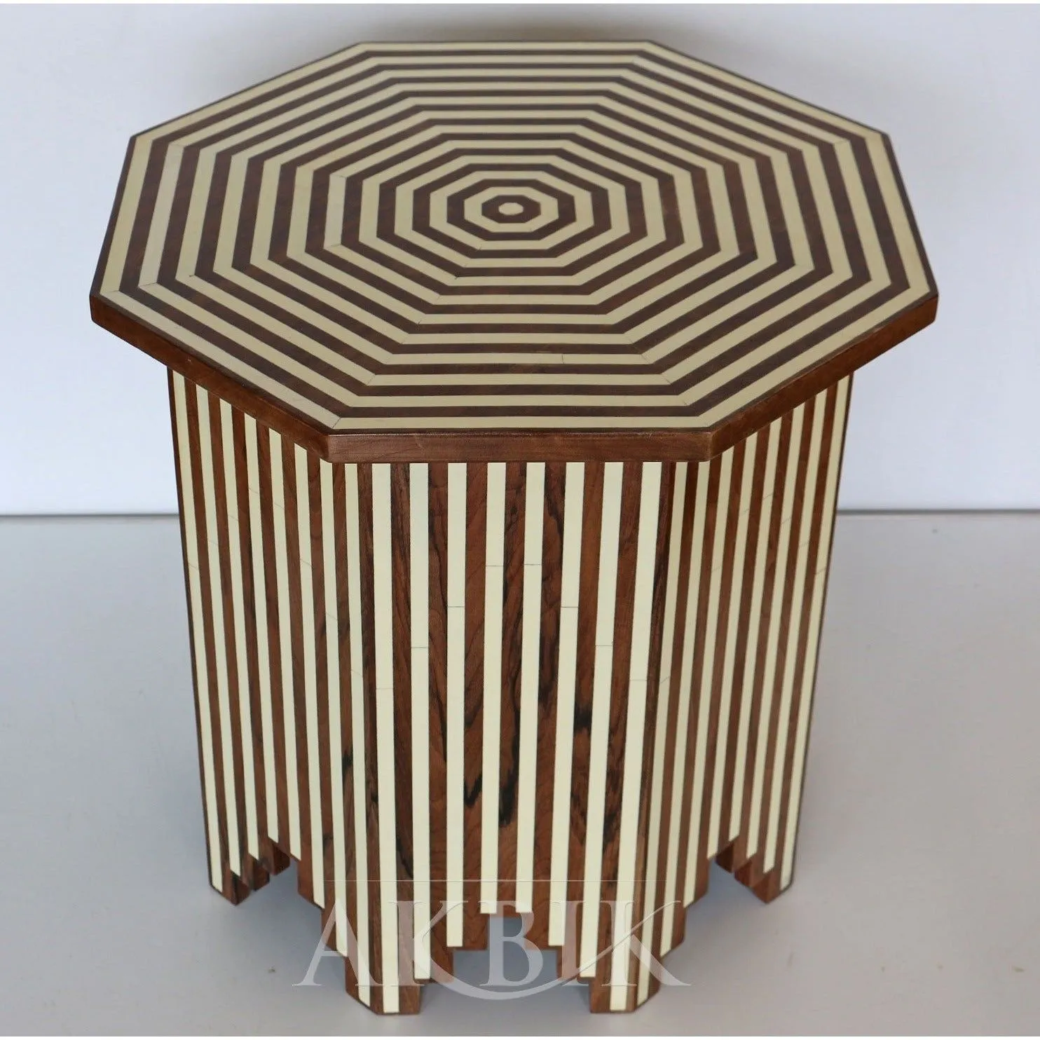 Inlaid Equidistant Side Table Design
