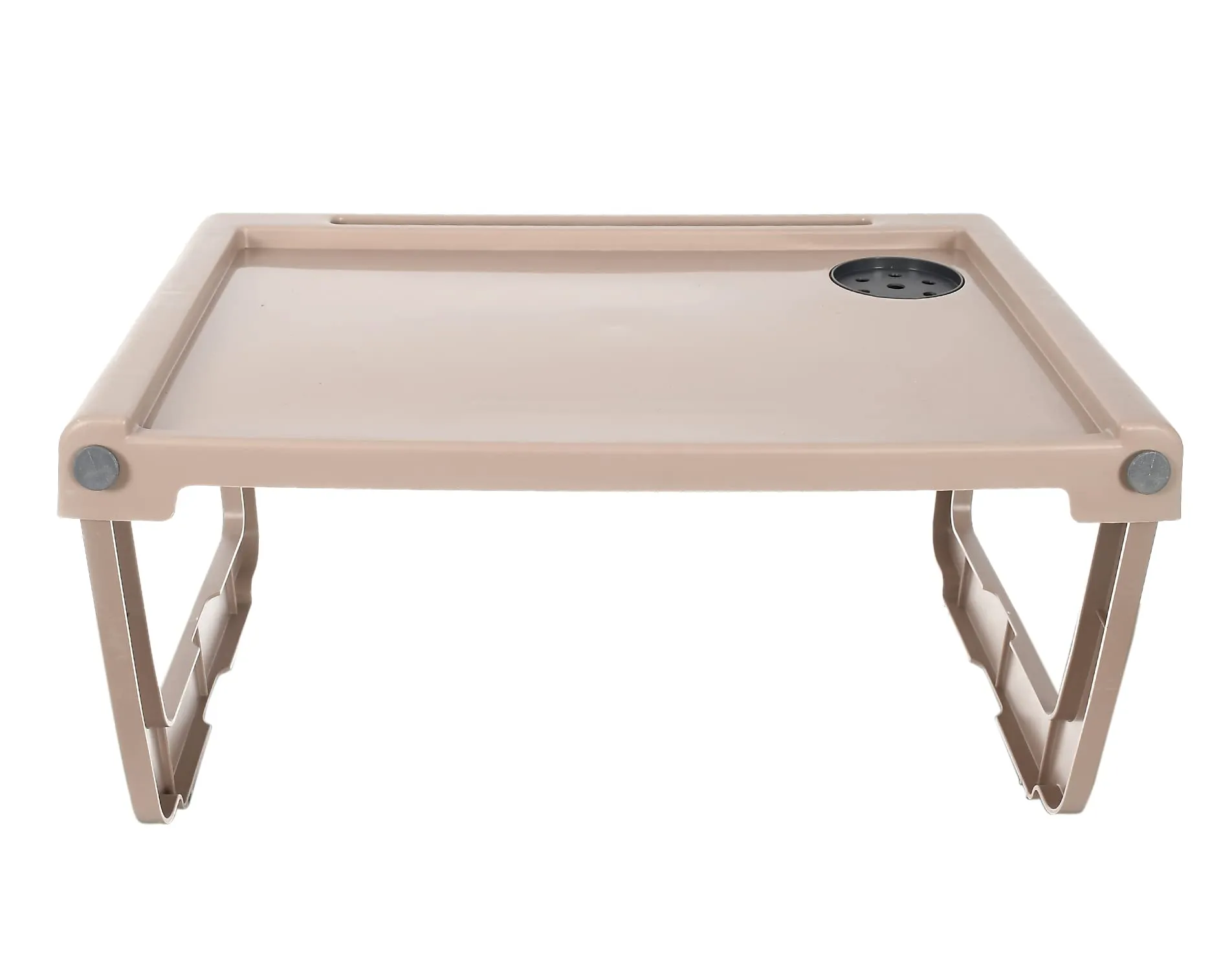 Kuber Industries Multiuses Plastic Study Desk/Laptop Table With Pencil Stand For Home & Office (Brown)