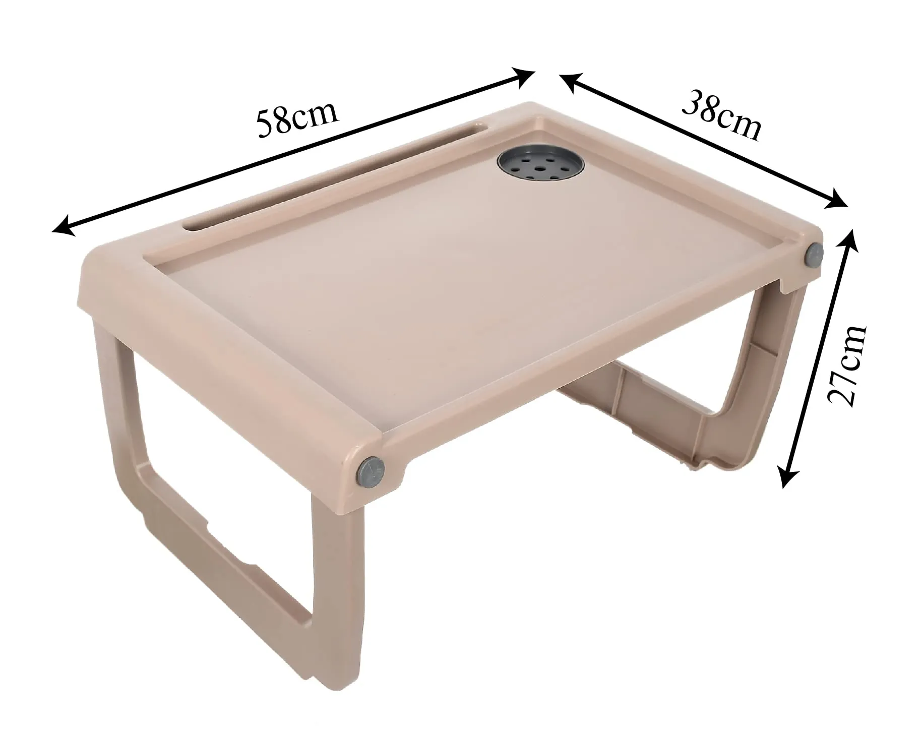 Kuber Industries Multiuses Plastic Study Desk/Laptop Table With Pencil Stand For Home & Office (Brown)