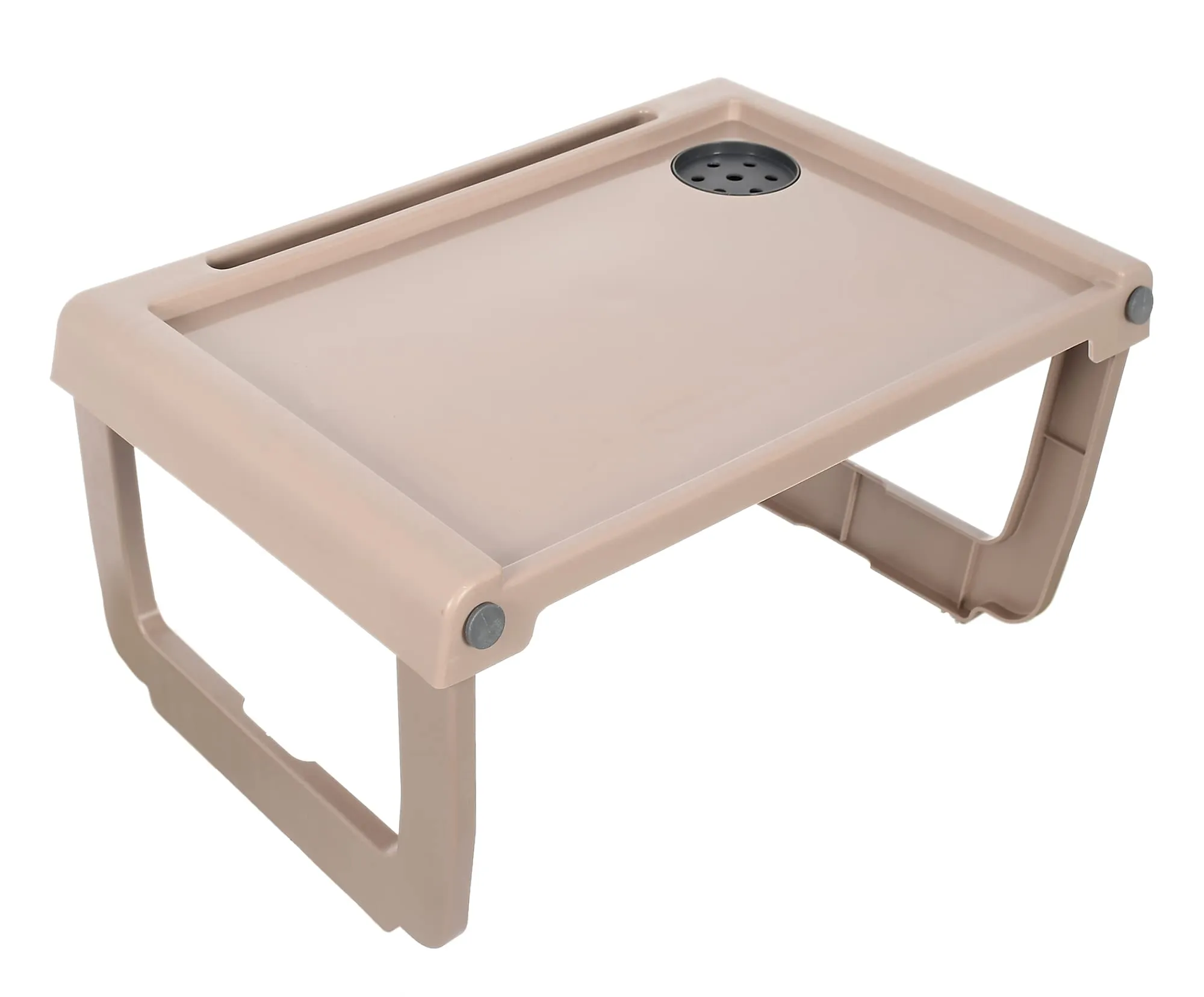 Kuber Industries Multiuses Plastic Study Desk/Laptop Table With Pencil Stand For Home & Office (Brown)
