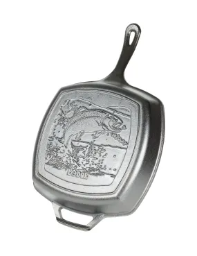 Lodge Wildlife Series-Rainbow Trout Cast Iron Grill Pan 10-1/2 in. Black