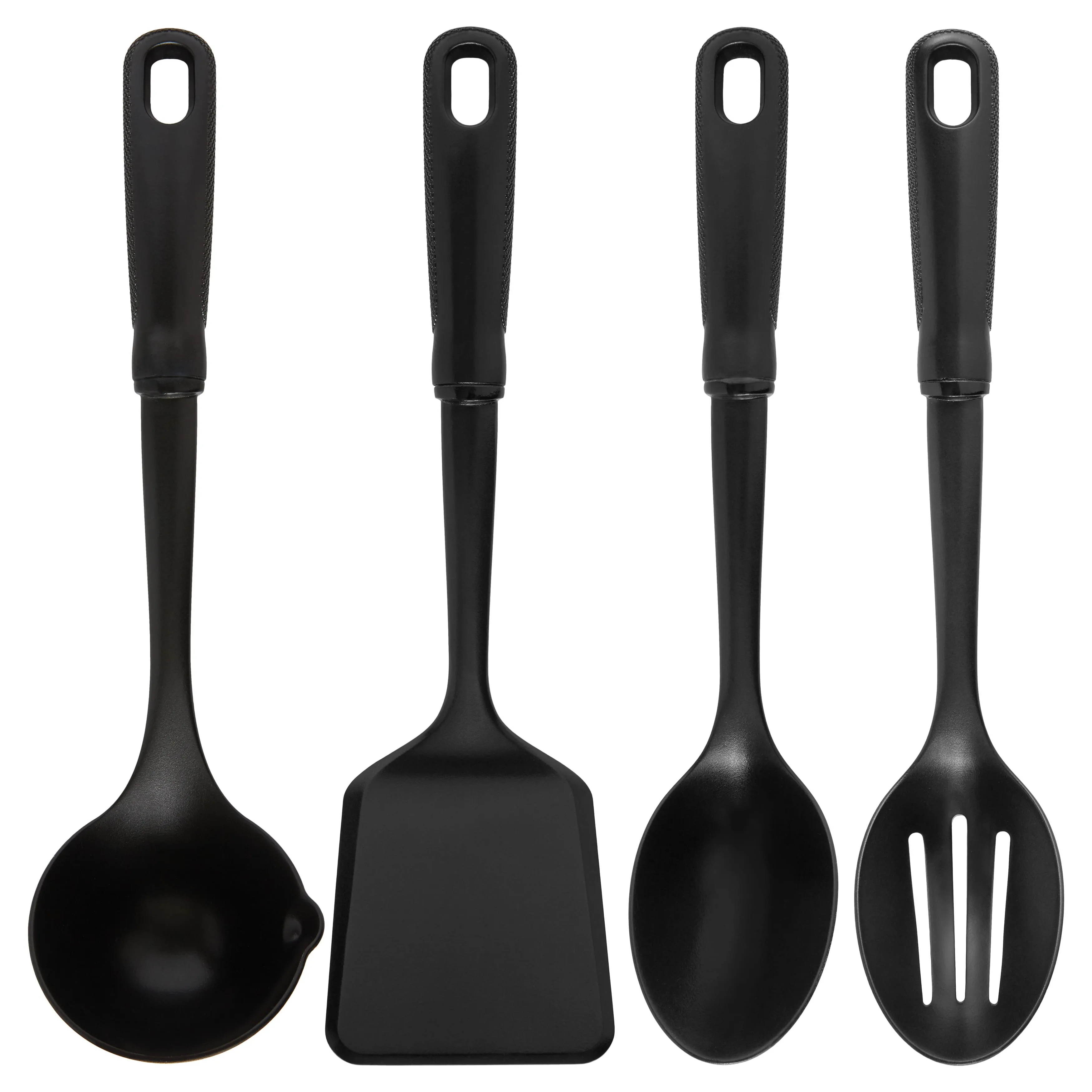 Mainstays Black 21 Piece Kitchen Set, Customizable 2-Piece Caddy Set, Heat Resistant to 450 Degrees F