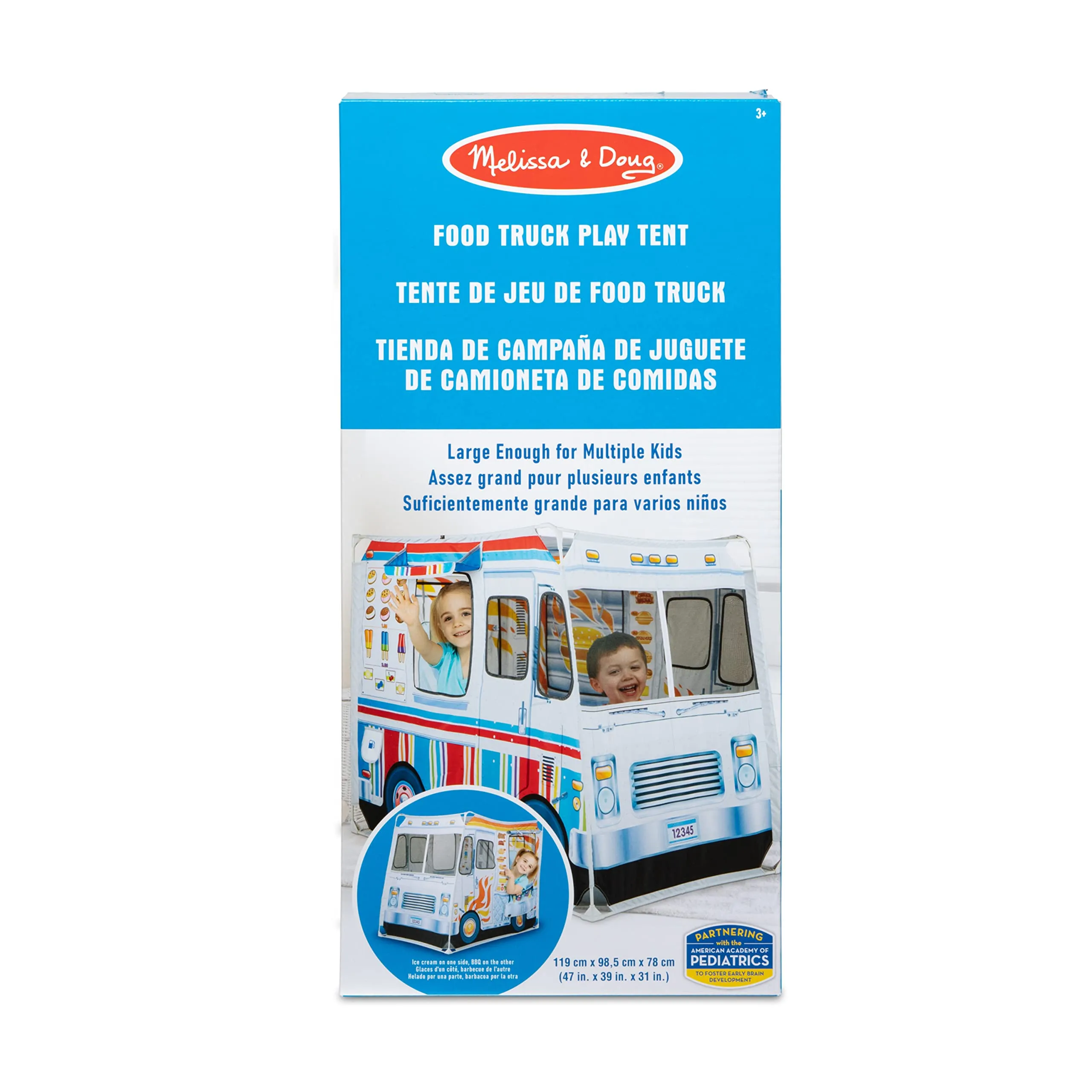 Melissa & Doug Food Truck Play Tent - Role Play Toy Ice Cream Truck Tent For Kids Ages 3 