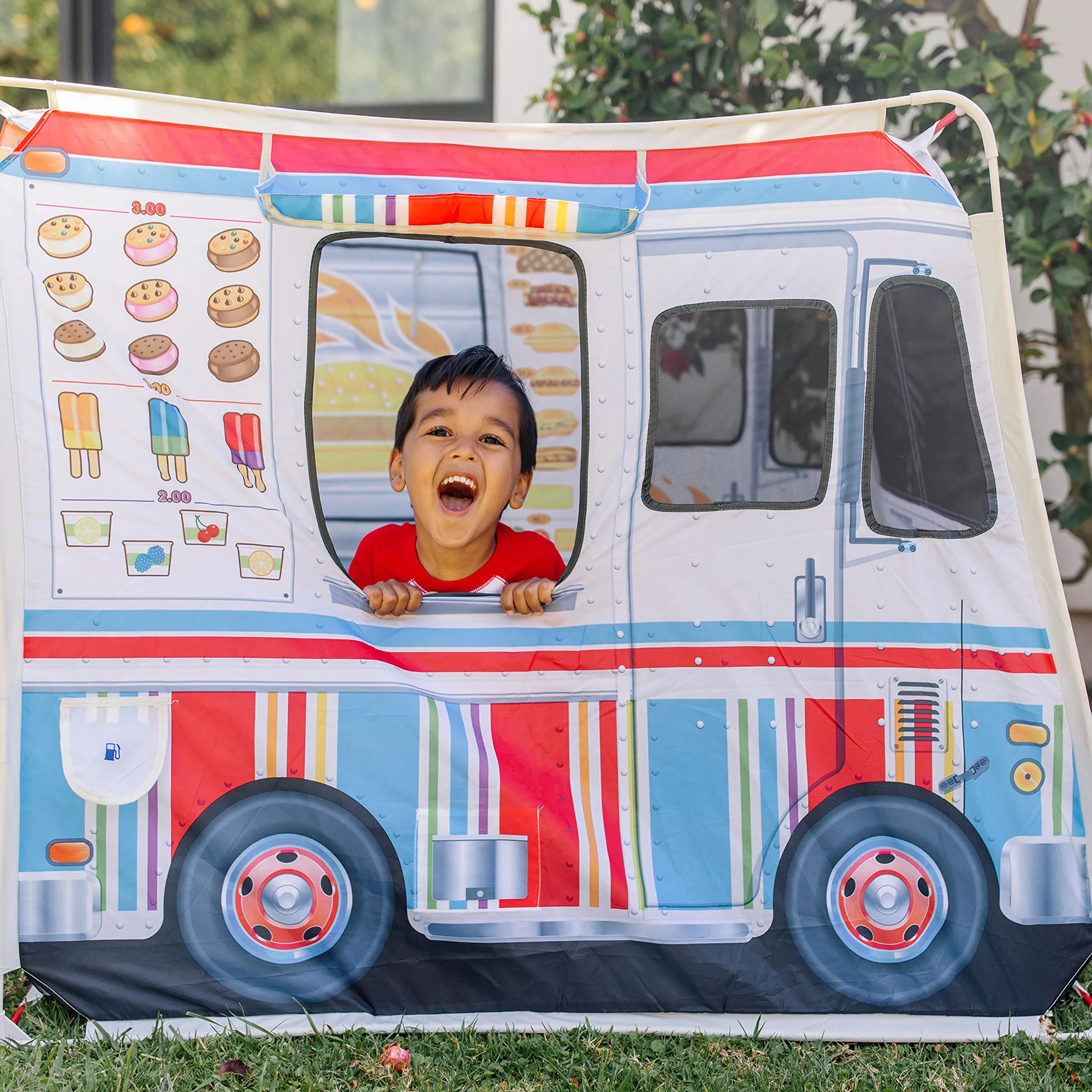 Melissa & Doug Food Truck Play Tent - Role Play Toy Ice Cream Truck Tent For Kids Ages 3 