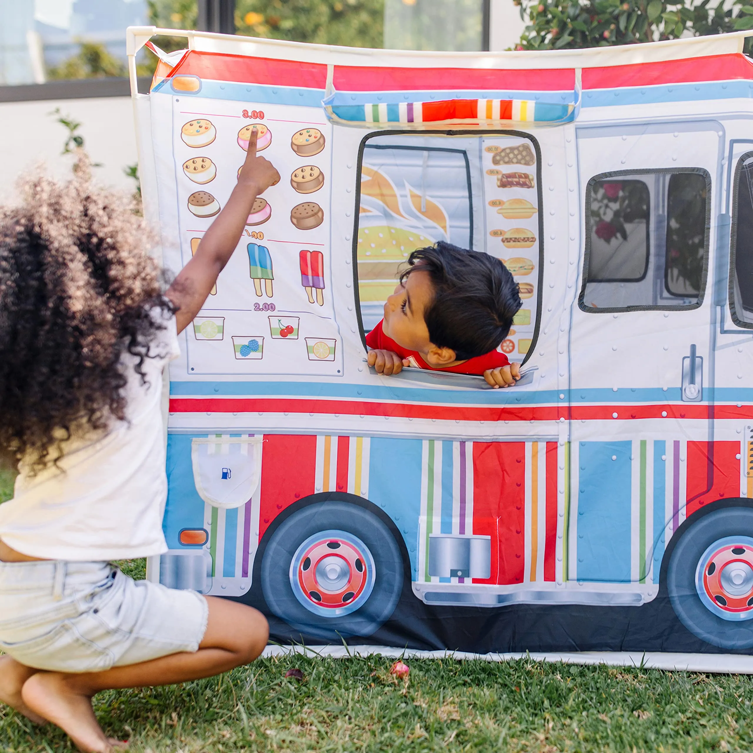 Melissa & Doug Food Truck Play Tent - Role Play Toy Ice Cream Truck Tent For Kids Ages 3 