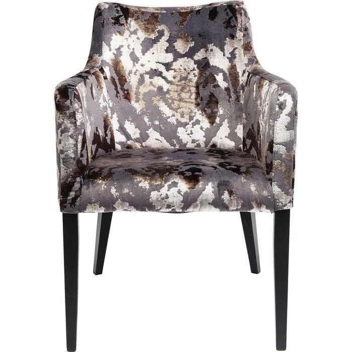 Mode Sublime Dark Brown Velvet Chair with Armrest