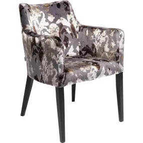 Mode Sublime Dark Brown Velvet Chair with Armrest