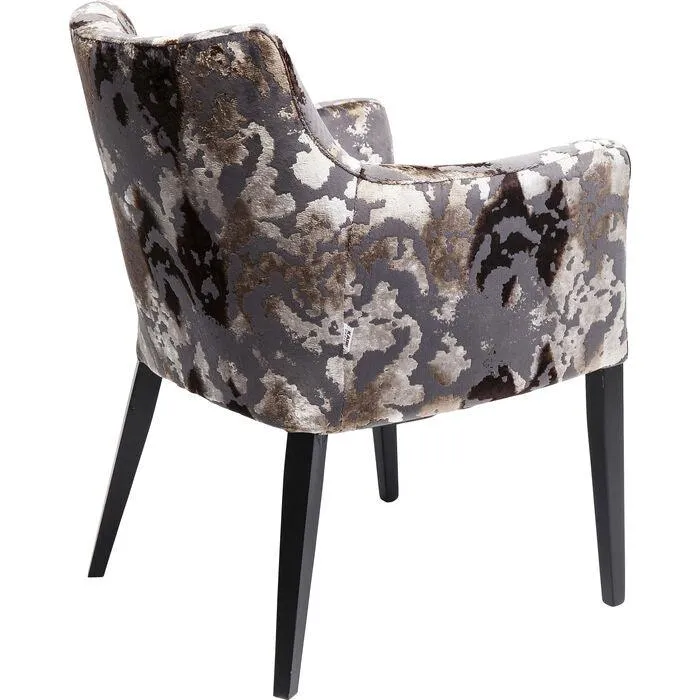 Mode Sublime Dark Brown Velvet Chair with Armrest