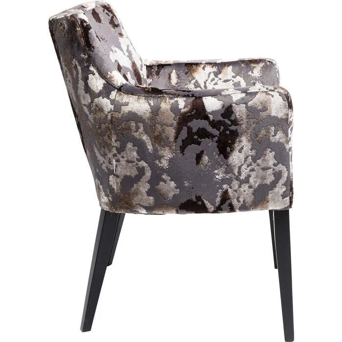 Mode Sublime Dark Brown Velvet Chair with Armrest