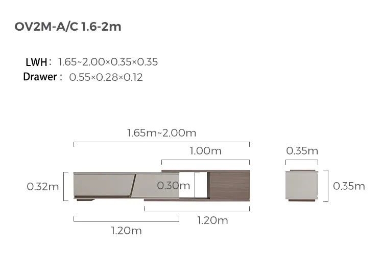 Modern Grey Extendable Entertainment Unit TV Console