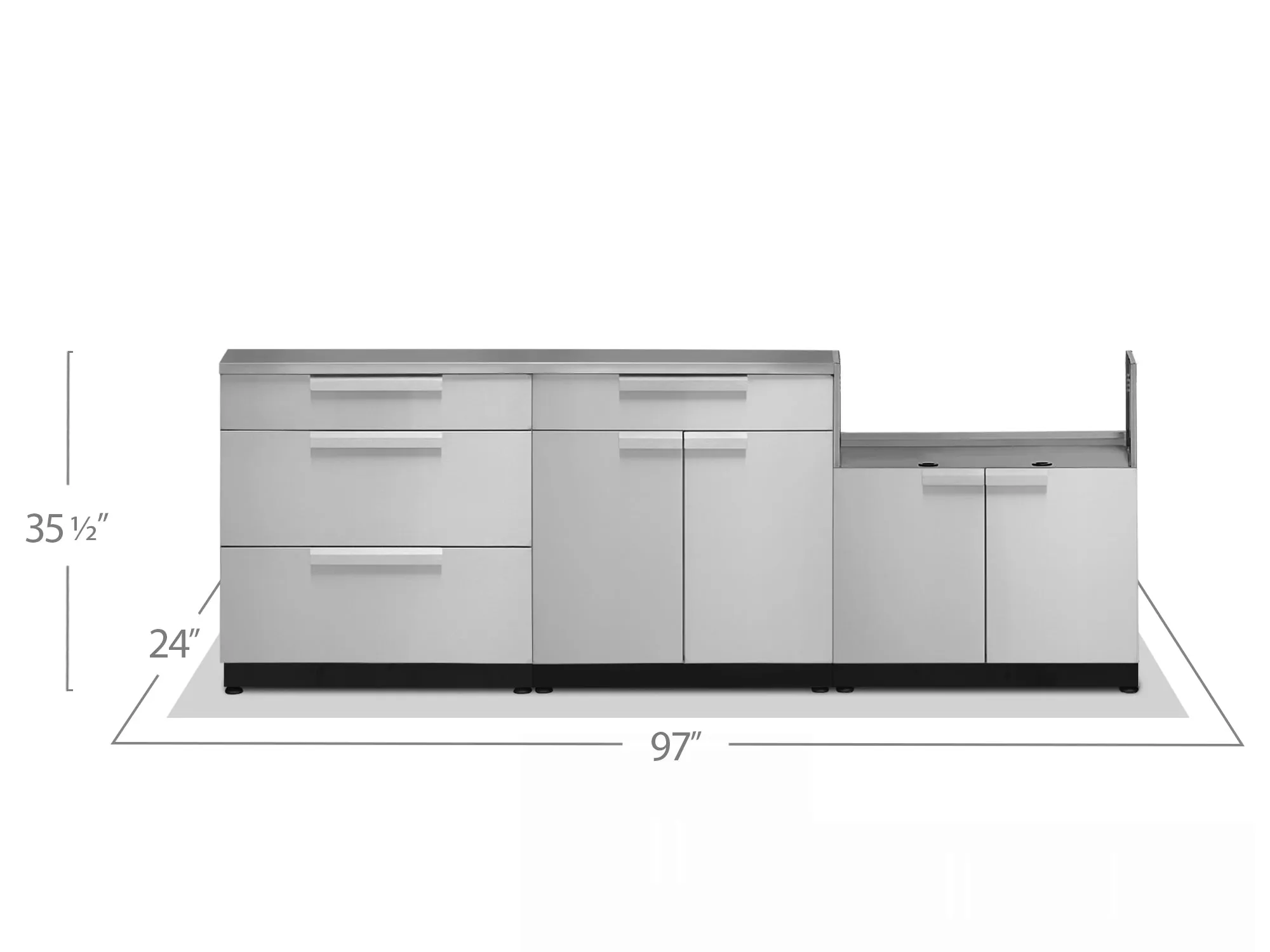 Newage Outdoor Kitchen 3 PC Cabinet Set in Stainless Steel - 65086