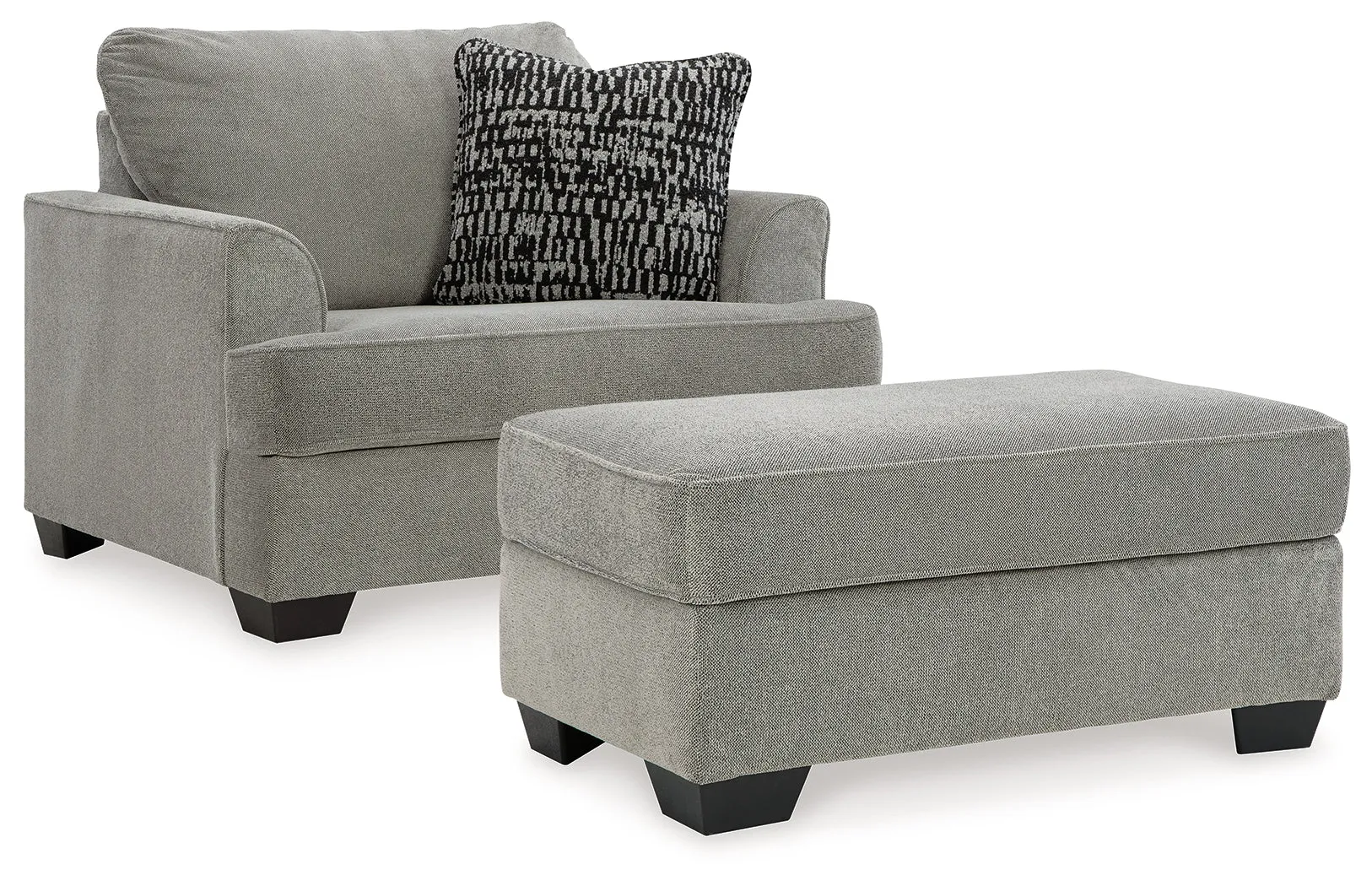 (Online Special Price) Deakin Ash Oversized Chair and Ottoman