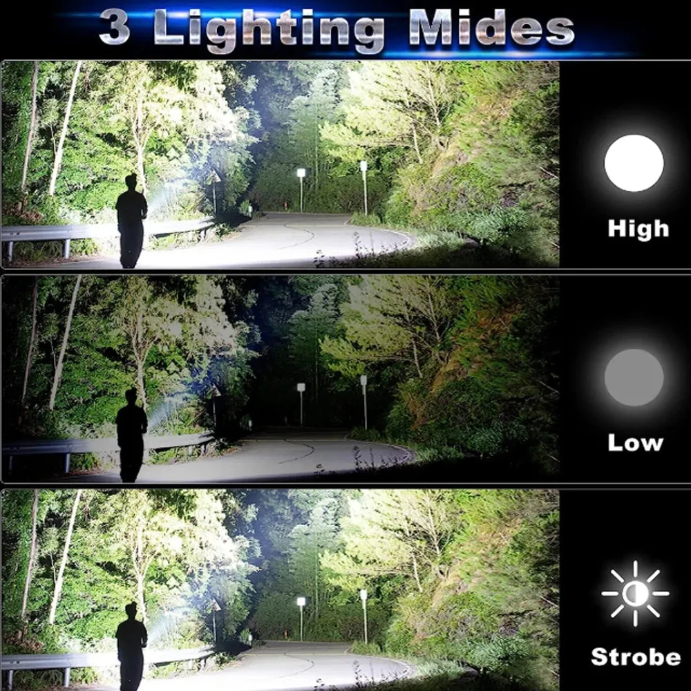 P70 Super Bright Flashlight  High Power LED CampingEmergency Light USB Rechargeable Torch Waterproof Light  Long Battery Life
