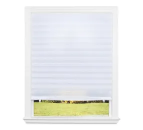 Redi Shade No Tools Light Filtering Pleated Peel and Stick Fabric Shade – White