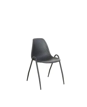 Stackable Guest Chair with Metal Frame  Sturdy Sleek Office School Home & Visitor Reception Room Black 915