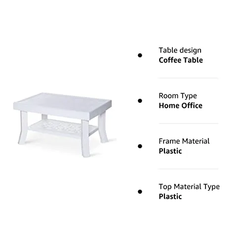 Supreme Vegas Plastic Center Table (Milky White)