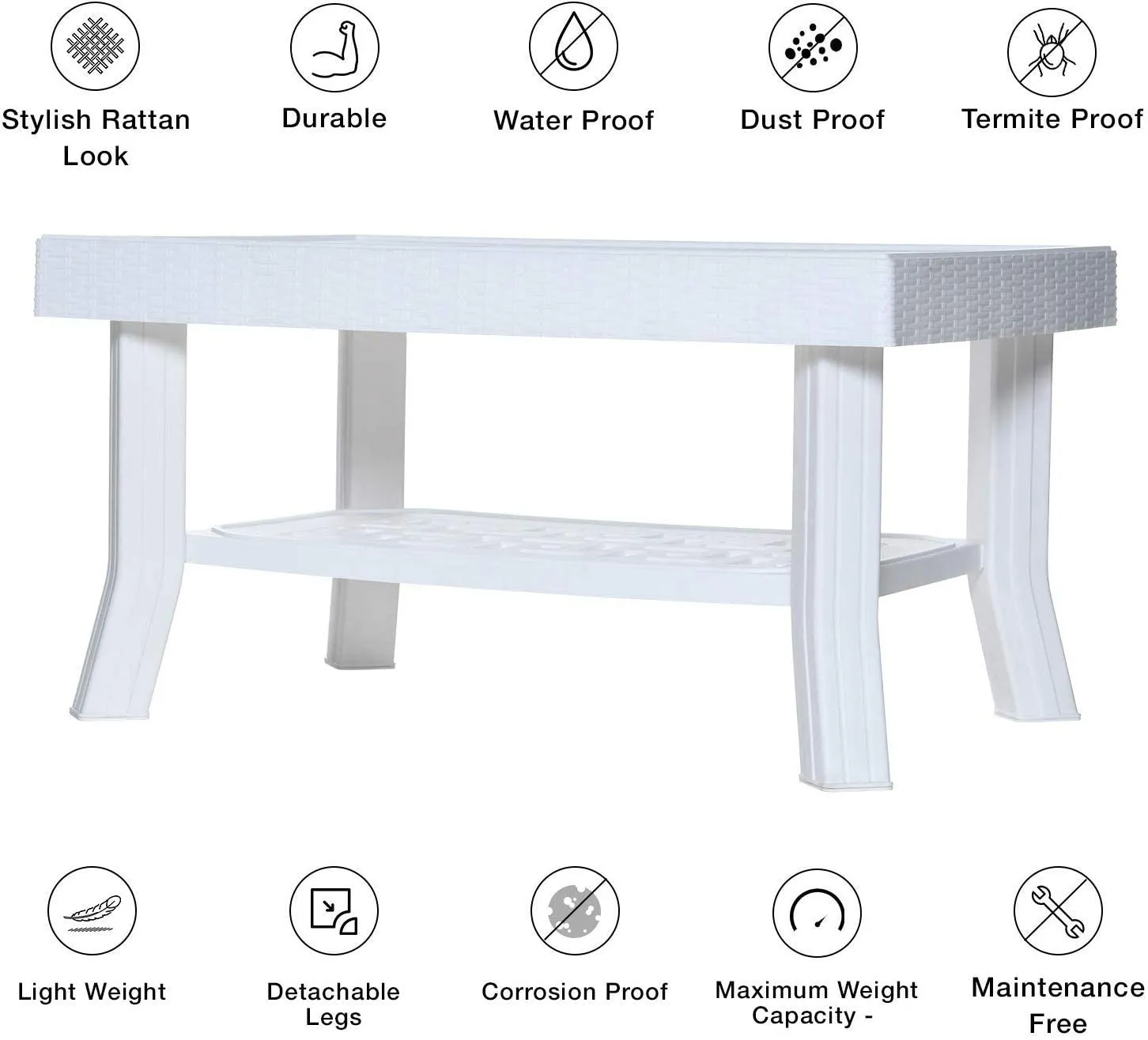 Supreme Vegas Plastic Center Table (Milky White)