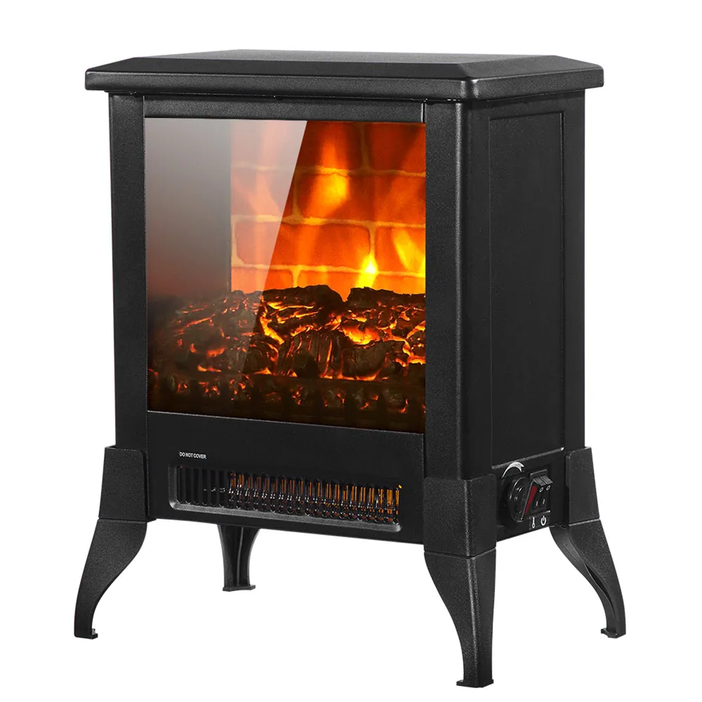 ZOKOP Electric Fireplace Metal Stove Auto-shutoff Black